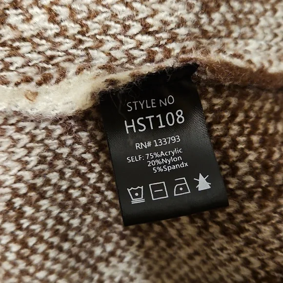 POL Oversized Brown and Cream Zebra Sweater Size Medium - Picture 4 of 5